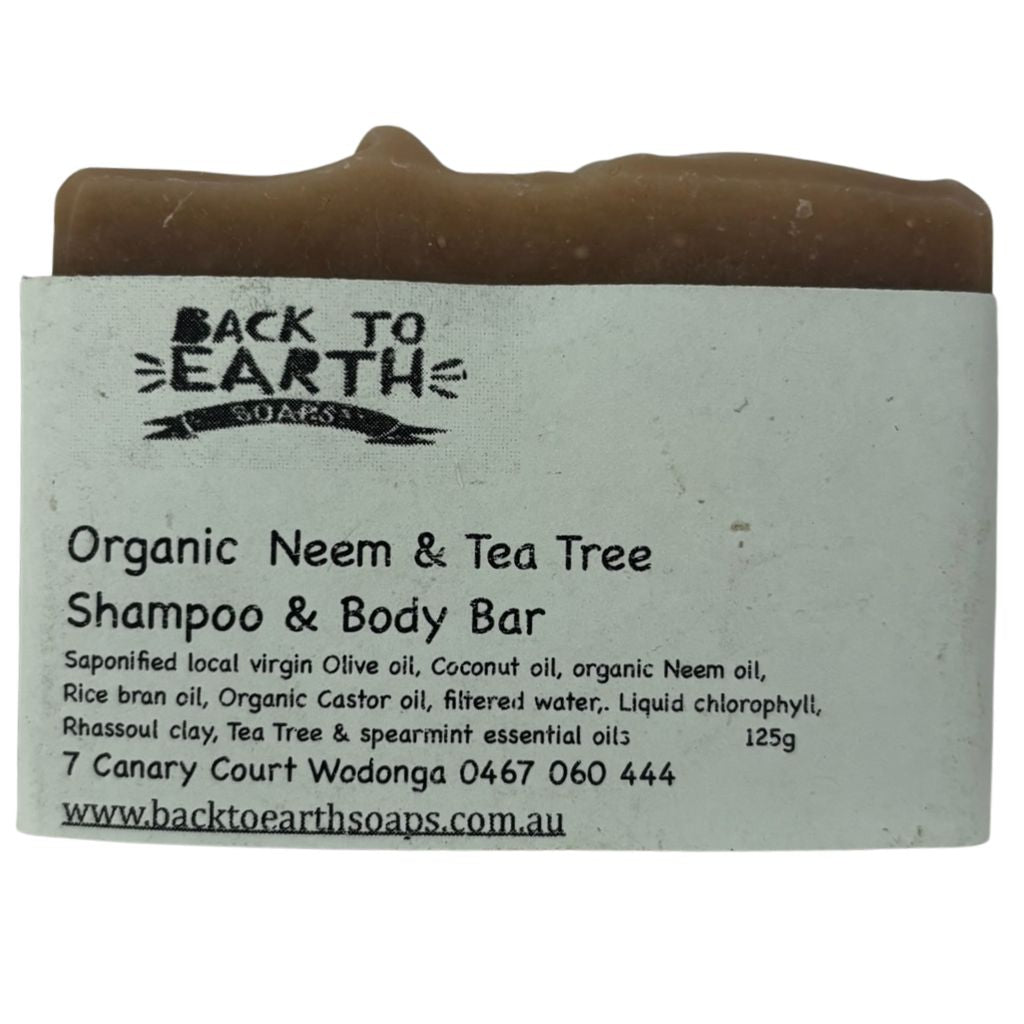Back To Earth Soaps Neem & Tea Tree Shampoo & Body Bar 125g