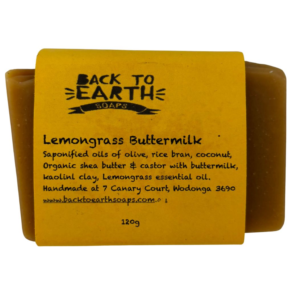 Back To Earth Soaps Lemongrass Buttermilk Soap 120g