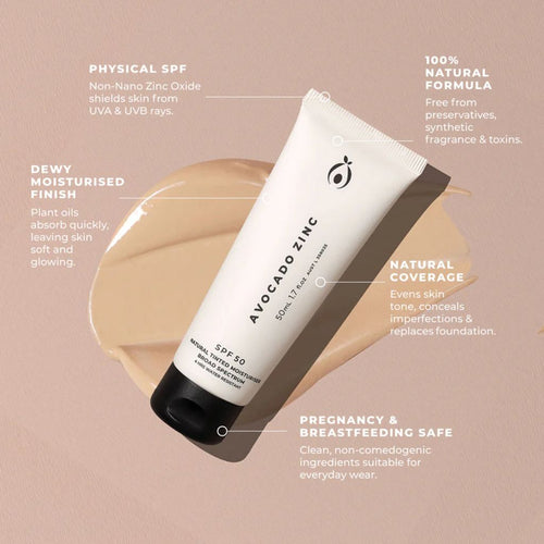 Avocado Zinc SPF 50 Natural Tinted Moisturiser [CO:Light-Medium]
