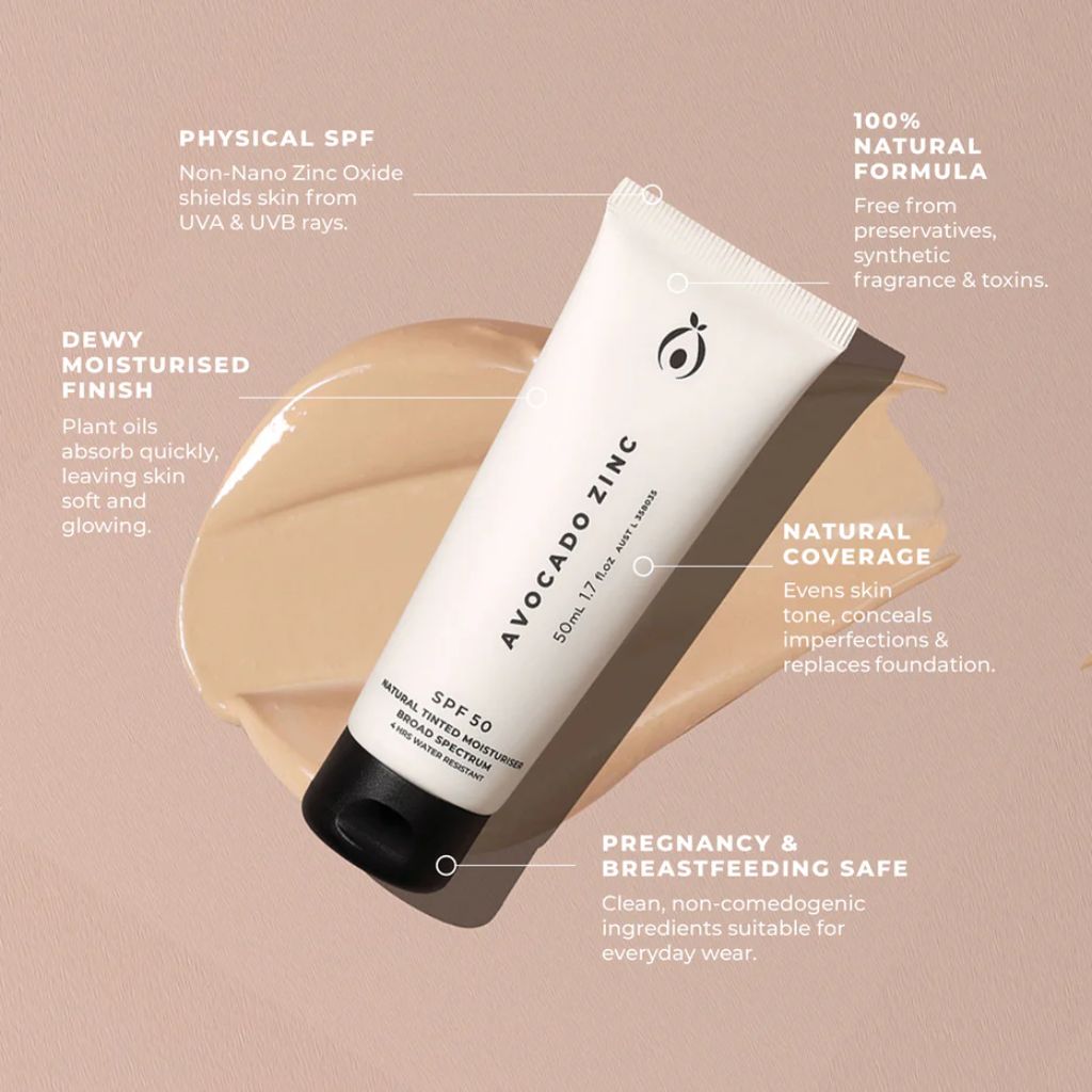 Avocado Zinc SPF 50 Natural Tinted Moisturizer [CO:Medium-Dark]