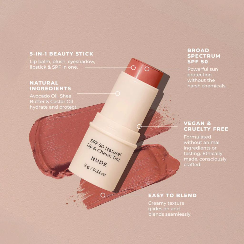 Avocado Zinc SPF 50 Natural Lip & Cheek Tint [CO:Nude]
