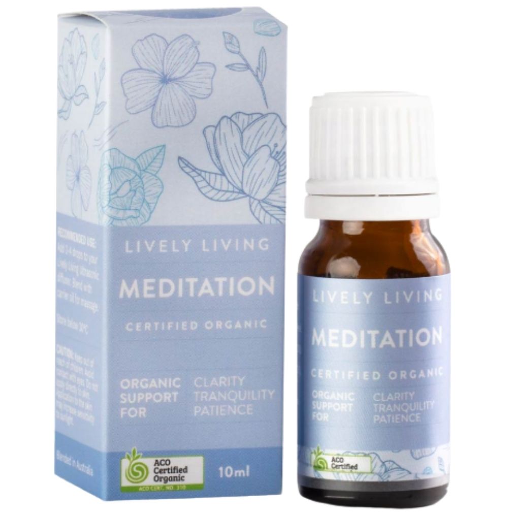 Lively Living Meditation Certified Organic Essential Oil Blend 10ml