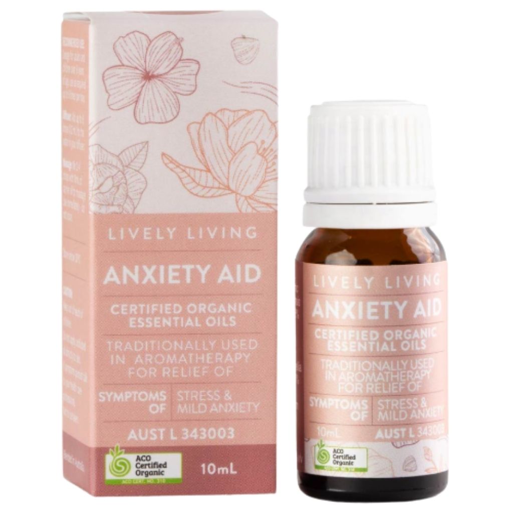 Lively Living Anxiety Aid Certified Organic Essential Oil Blend 10ml
