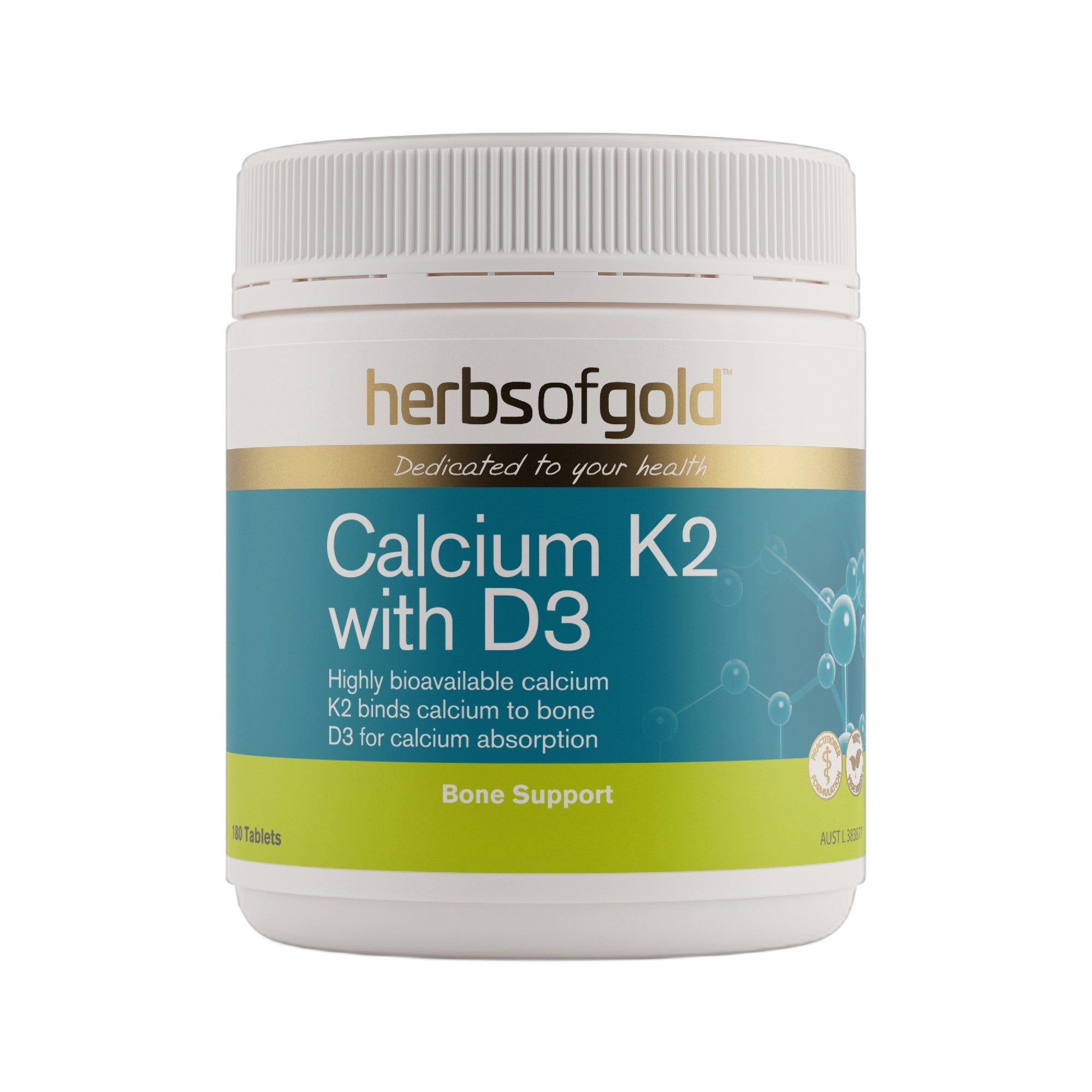 Herbs of Gold Calcium K2 with D3 180T