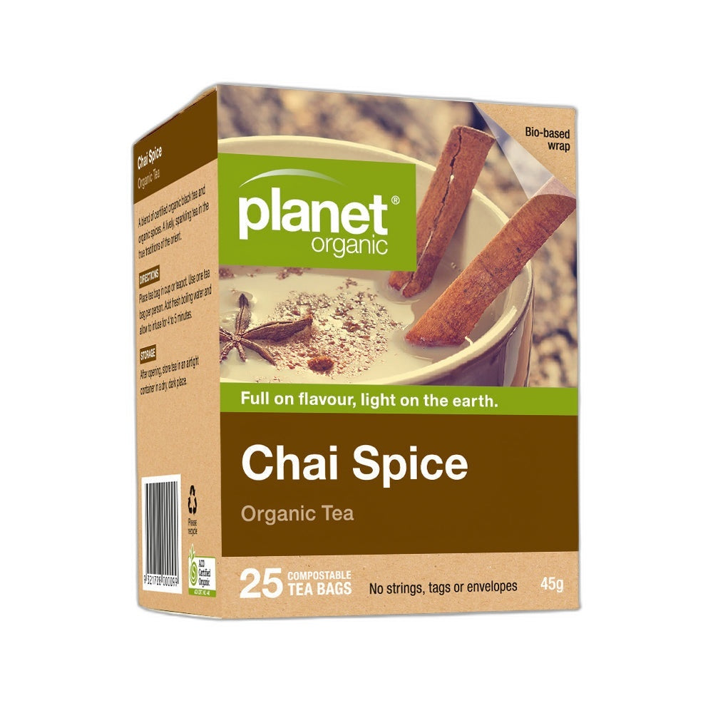 Planet Organic Chai Spice Herbal Tea Bags 25pk