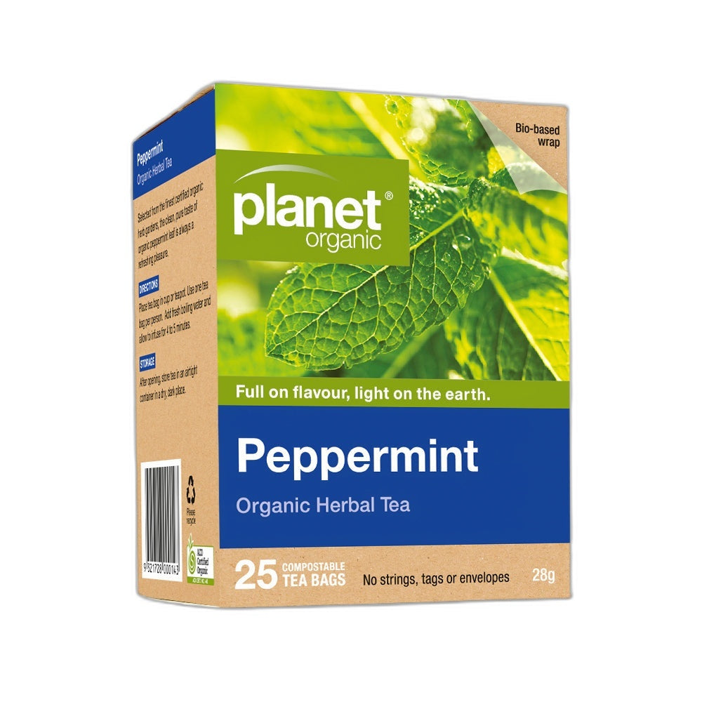 Planet Organic Peppermint Herbal Tea Bags 25pk
