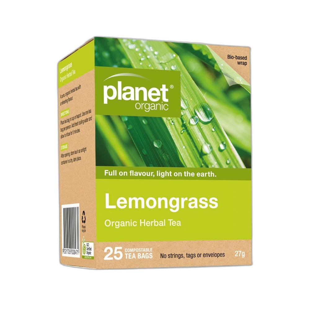Planet Organic Lemongrass Herbal Tea Bags 25pk
