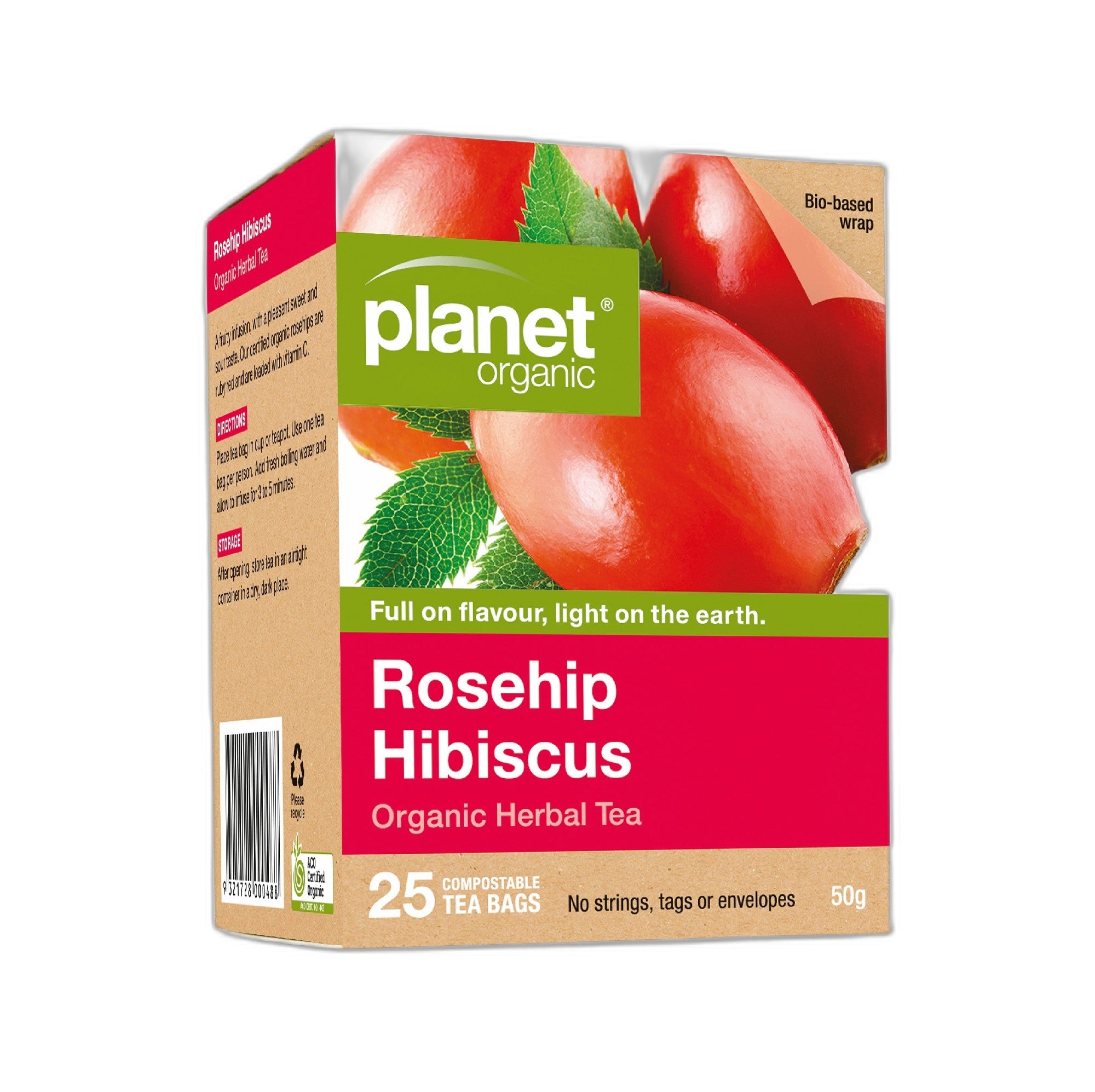 Planet Organic Rosehip & Hibiscus Herbal Tea Bags 25pk