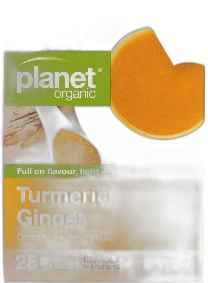 Planet Organic Turmeric Ginger Herbal Tea Bags 25pk