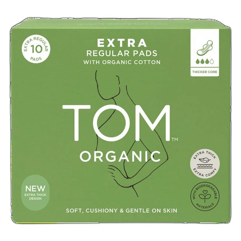 Tom Organic Pads Extra Regular 10 Pack