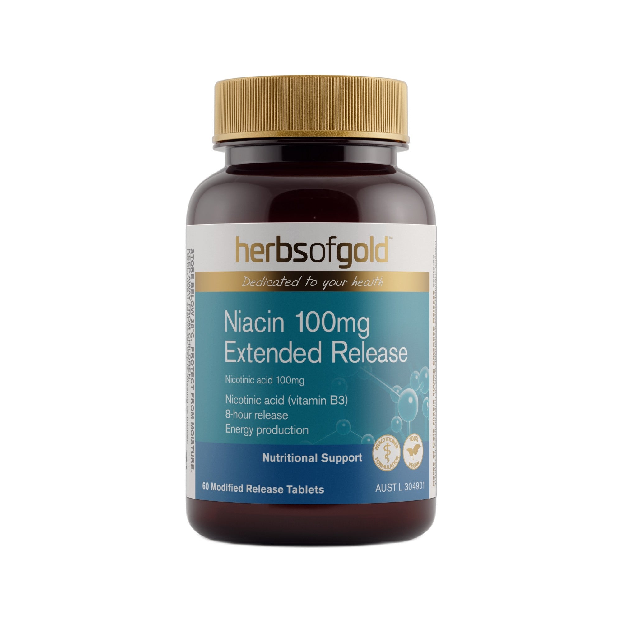 Herbs of Gold Niacin 100mg Extended Release 60T