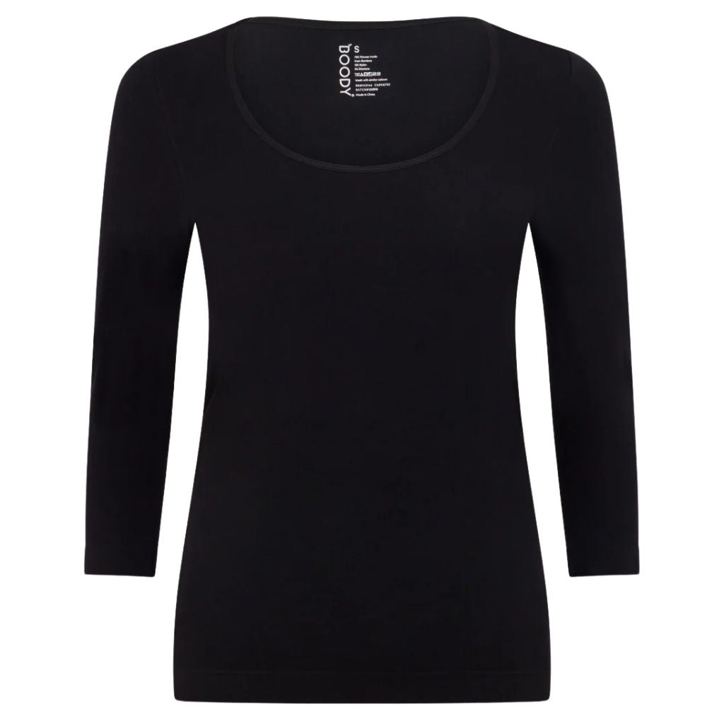 Boody Base Layer 3/4 Sleeve Top Black [SZ:Small]