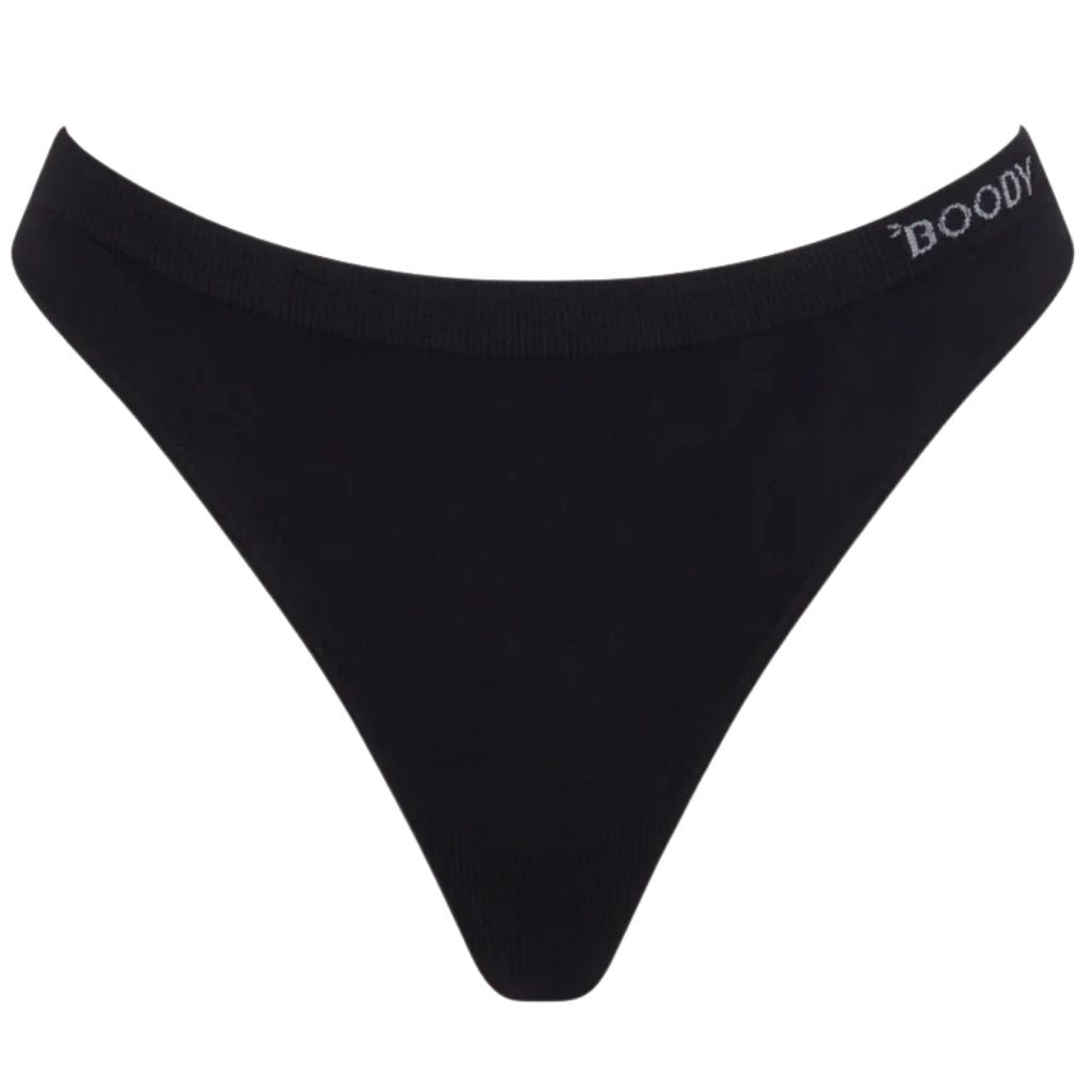 Boody G-String in Bamboo Seamfree Fabric Black [SZ:Small]