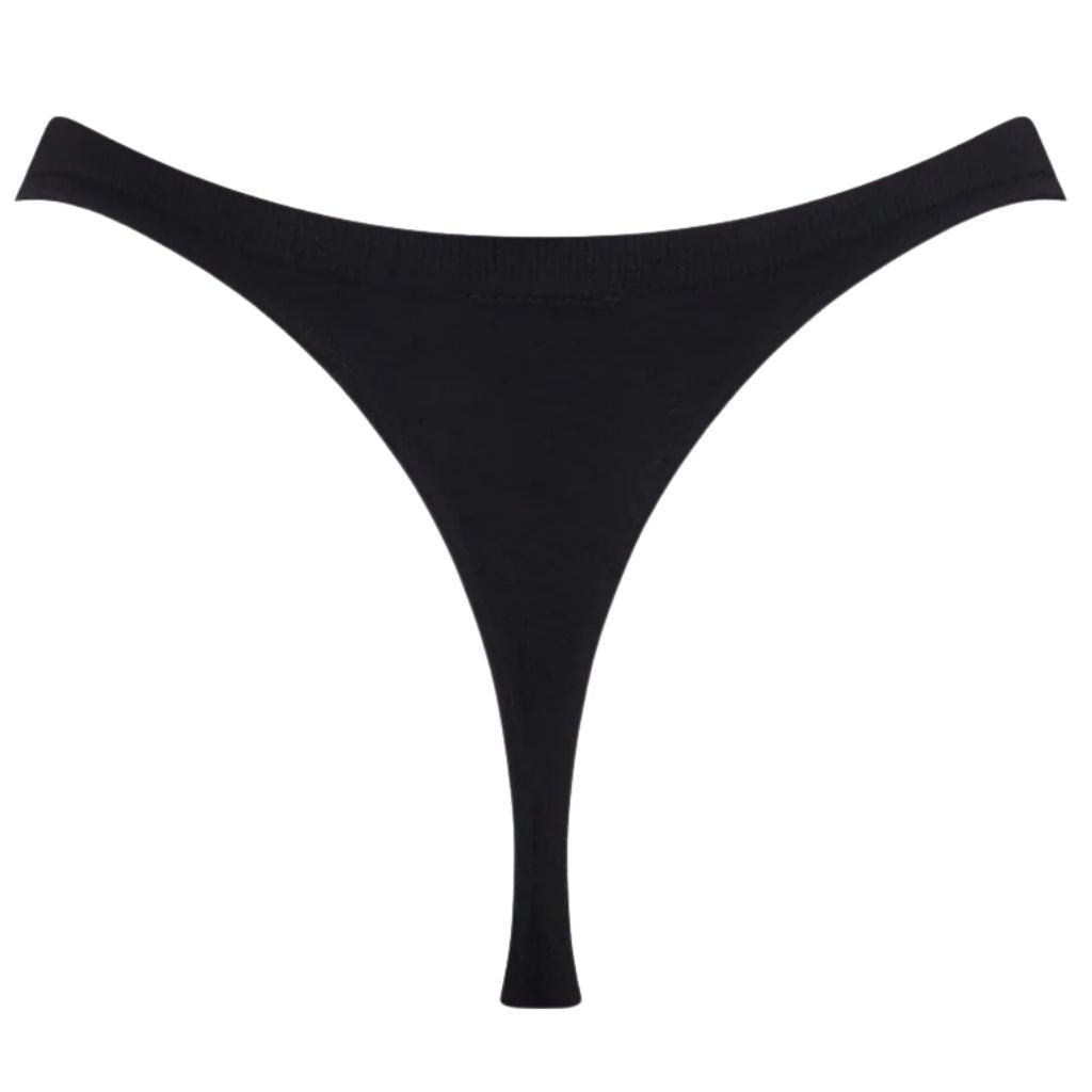 Boody G-String in Bamboo Seamfree Fabric Black [SZ:Medium]