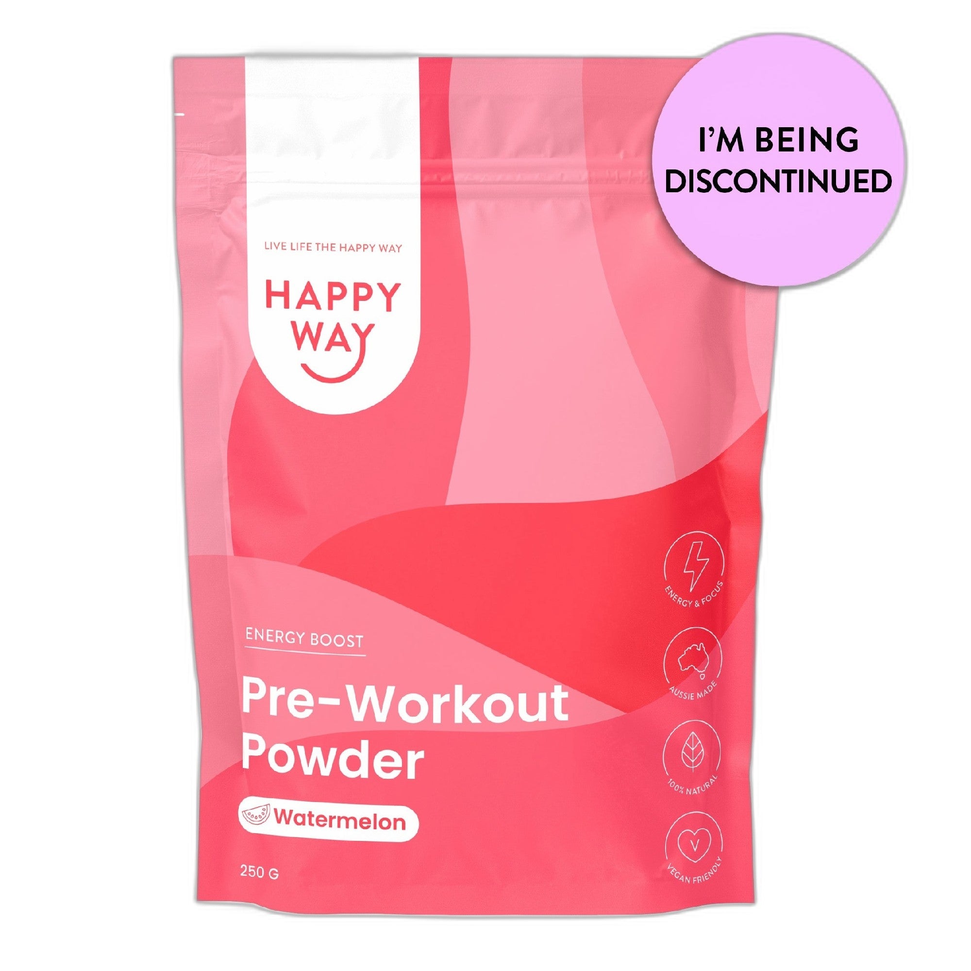 Happy Way Pre-Workout Powder Watermelon 250g