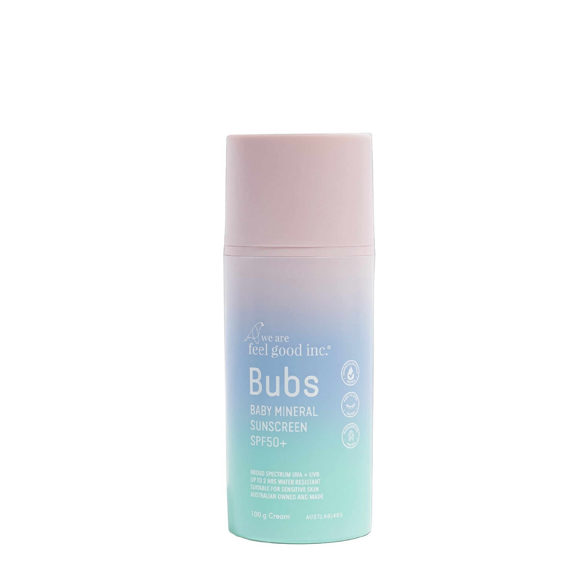 Bubs Baby Mineral Sunscreen Cream SPF50+ 100g